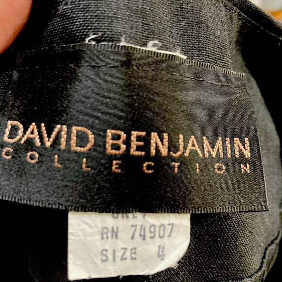 David Benjamin Wool Blend Off Center Button Close Lined Straight Black Skirt-4 - Picture 6 of 11